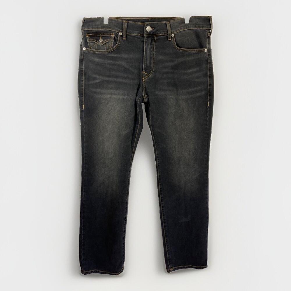 True Religion Ricky Jeans Men’s Flap Pockets Relaxed Straight W36 L 32 Grey